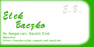 elek baczko business card